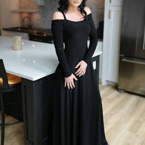 Black Long Sleeve Maxi Dress 