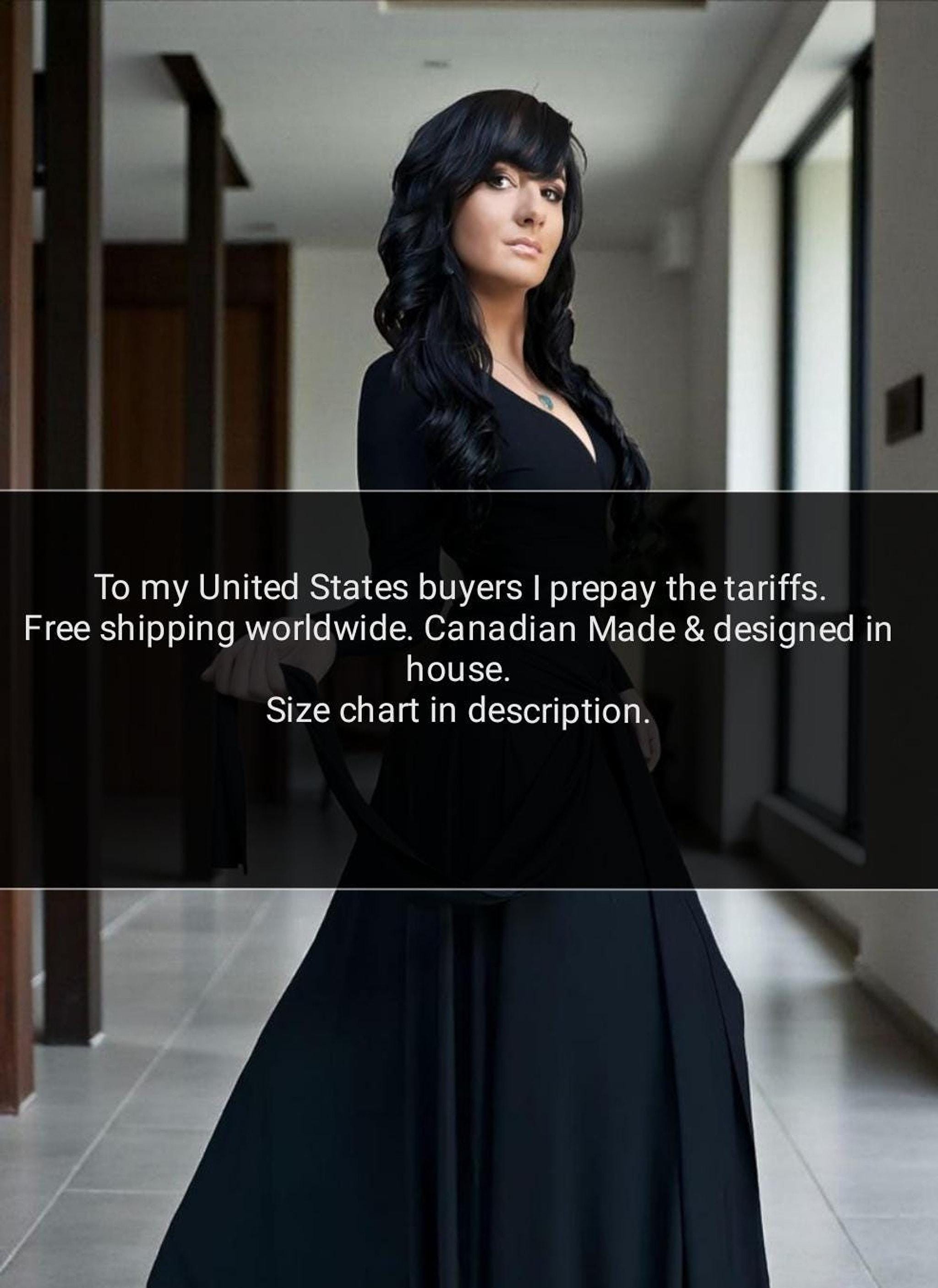 long cool black dress Women Maxi Dresses Sleeve Plus Size Simple Gothic Casual Maternity Flowy Square Neck Modest Church Dresses Halloween Costume for Hide Tummy Fall Summer Black S : Clothing, Shoes & Long Cool Woman in a