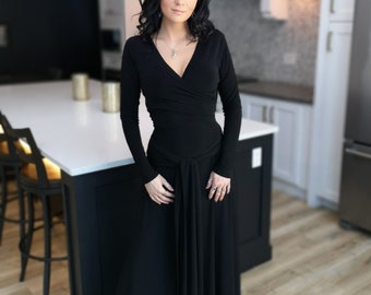 long sleeve bubble hem dress Bubble Hem Long-Sleeve Knit Mini Dress
