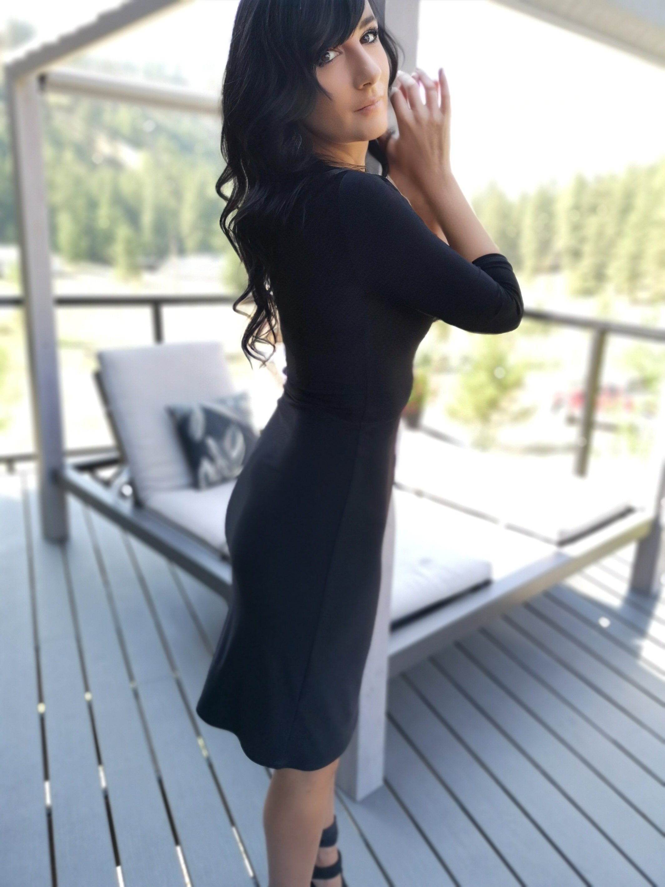 3 4 sleeve black bodycon dress Fitted With 3/4 Sleeves, Above Knee Style Product Features