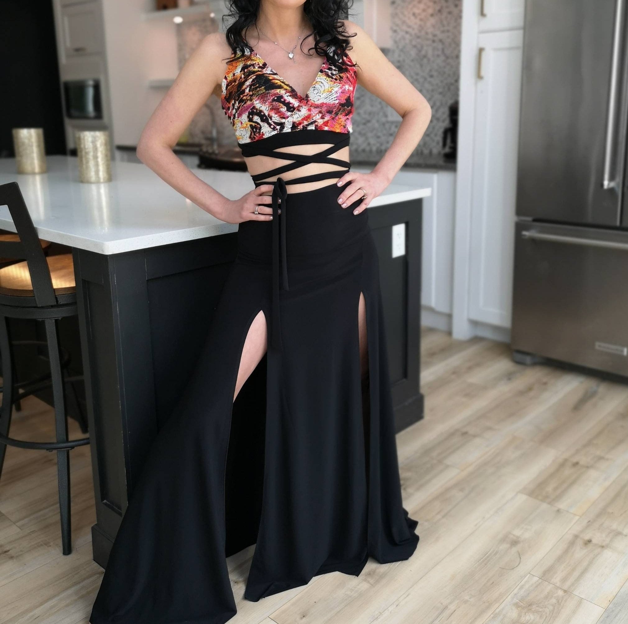 Maxi skirt double slits hotsell