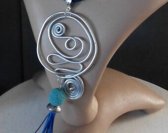 A beautiful necklace with natural lava stone bead of perfume