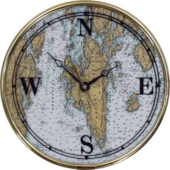 Nautical Chart Clock