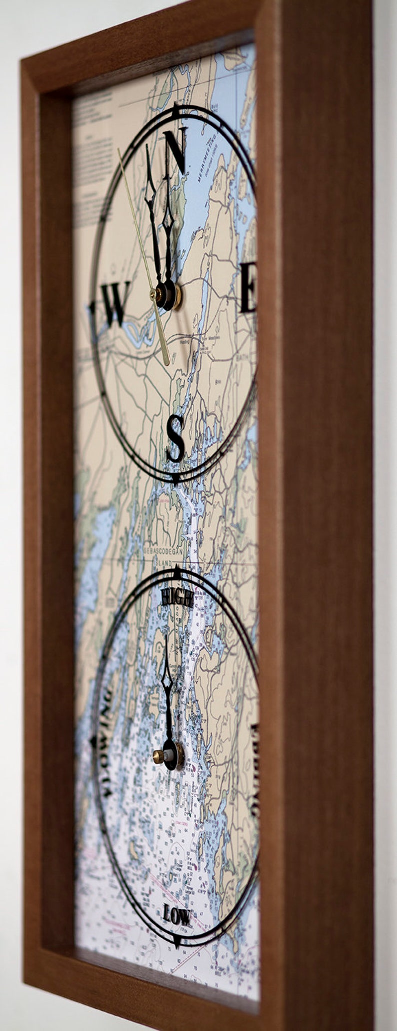 Wooden framed time and tide clock etsy