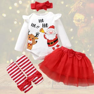 Christmas Baby Girl Tutu, Baby Girl Outfit, First Christmas Baby Outfit, Baby Tutu Outfit, Red Tutu Romper, Red Christmas Outfit, Christmas