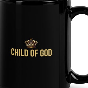 Kind van God, christelijk cadeau, christelijk citaat, christelijk gezegde zwarte glanzende mok