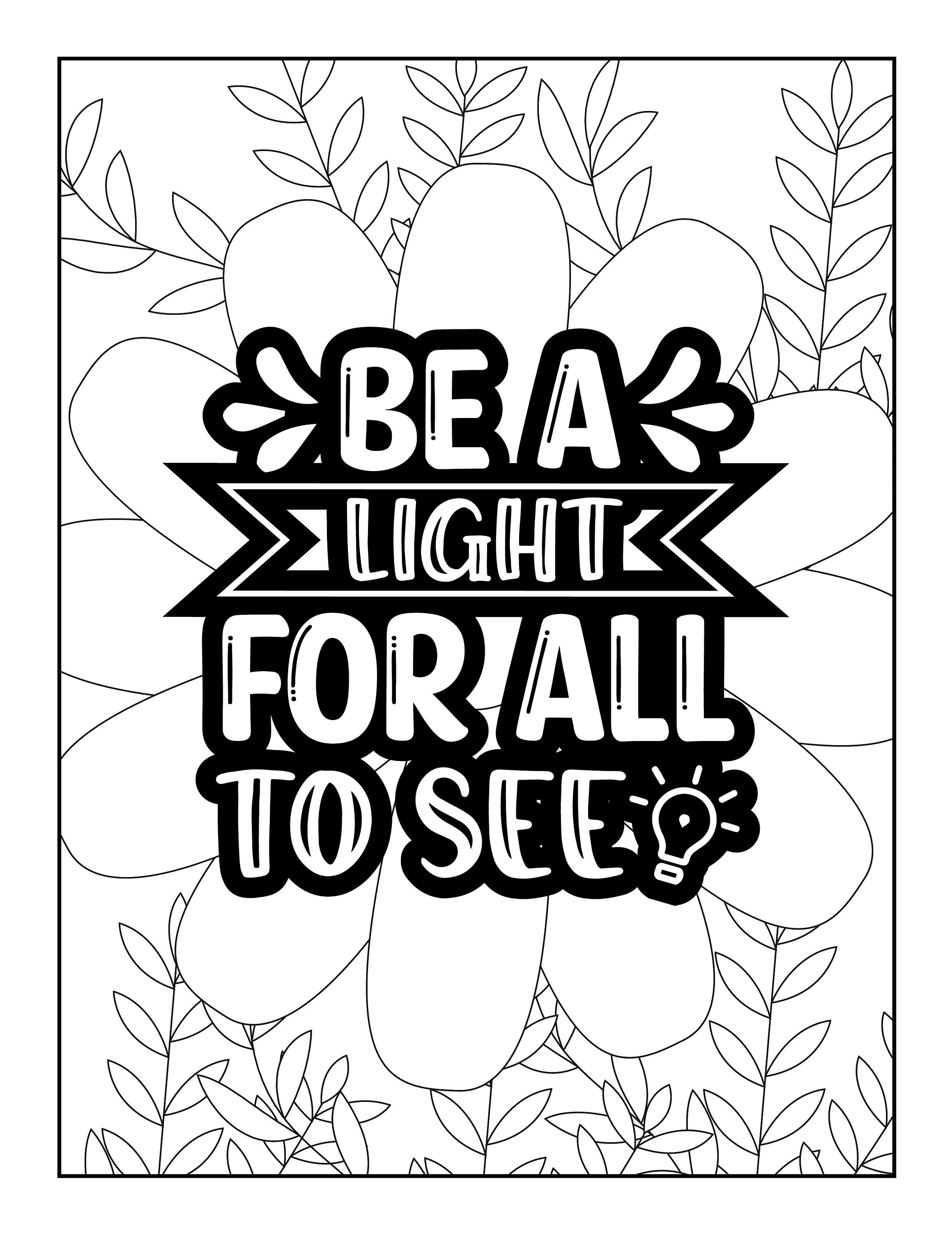 40 Inspirational Christian Coloring Pages | Christian Coloring Book Pages | Motivational Quotes Coloring Pages | Christian Coloring