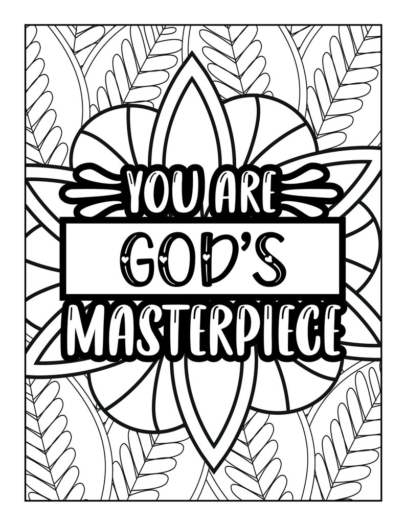 40 Inspirational Christian Coloring Pages | Christian Coloring Book Pages | Motivational Quotes ...