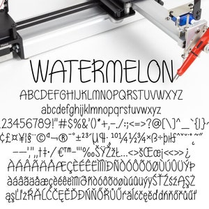 True Single Line Schrift - Schriftstrich - Schriftart - Handschriftliche Schriftart - Skizzenschrift - Pen Plotter - Gravur Schrift - Watermelon Font