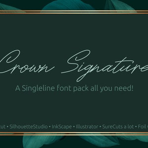 Echte Single Line Schriftart - Open Path Schriftart - Cricut Schriftart - Singleline Schriftart für Illustrator CNC - Sketch Pen Schriftart - Stiftplotter - CrownSignature