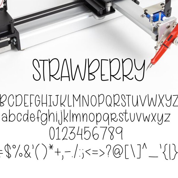 True Single Line Font - Stroke Font - Cricut Font - Handwritten Font - Sketch Pen Font - Pen Plotter - Engraving Font - Strawberry Font