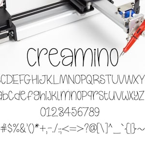 True Single Line Schrift - Schriftart - Schriftart - Handschriftliche Schriftart - Skizzenschrift - Pen Plotter - Gravur Schriftart - Creamino Font