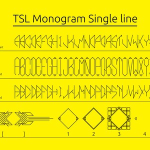 TSL Monogramm Single line - Canvas Schrift - Cricut Schrift - Pen Plotter - Gravur Schrift - Laser Schrift