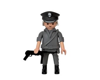 Figurine PLAYMOBIL Personnalisée - Soldat Waffen SS Vert - Division Europa 1944 - Occasion