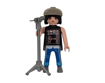 Brian Johnson ACDC Customized Playmobil Figure for Collectionism