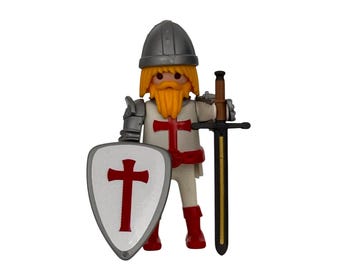 PLAYMOBIL - CHEVALIER Maltais et 3 Soldats Maltais - Croisé - Noir B