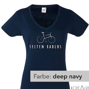 Rare Radlos T-Shirt Women V-Neck Bicycle Cyclist E-Bike Road Bike Sport Cycling