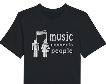 Premium unisex crew-neck t-shirt Music connects people!