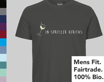 In a splash of veritas! T-Shirt Men's Organic Cotton Wine Sayings Funny White Wine Wine Drinker Spritzer Neutral Fairtrade