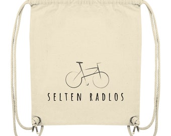 Rarely wheelless - cycling, sport, bike saying - organic gym bag