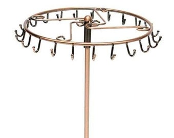 1pc - Accessory Display stand Merry-go-round stand Jewelry holder necklaces bracelets 33x18cm copper metal - 7427039741552