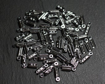 300pc - Accessory primer for 10x3.5mm folding end caps, silver-plated metal, 304L stainless steel - 7427039740470