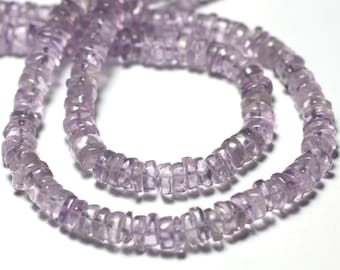20pc - Stone Beads - Light Amethyst Heishi Rondelles 6-7mm - 7427039730006