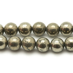 5pc - Stone Beads - Golden Pyrite Balls 8mm 4558550027146