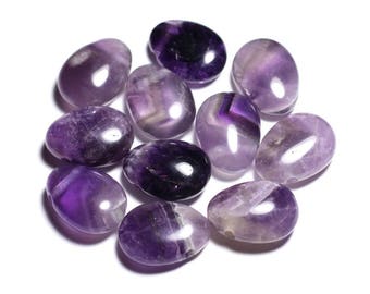 Semi precious stone pendant - Amethyst Chevron Drop 25mm - 4558550092182