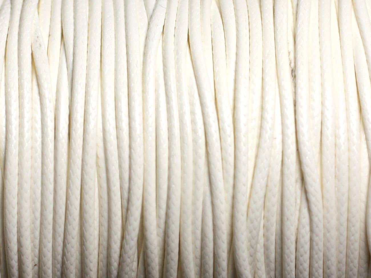 Bobine De Fil Coton Ciré Blanc 1 Mm - Environ 90 Mètres, Fait Main En France, Pour Créations