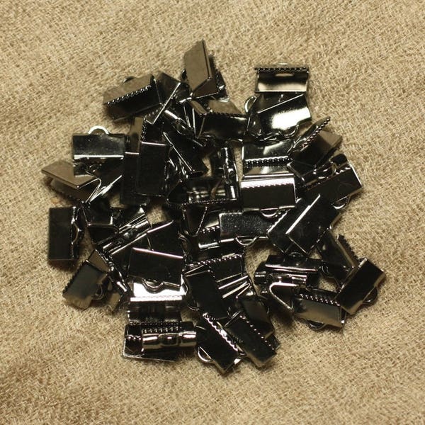 20pc - Apprets Accessoires Embouts à rabattre griffes Métal noir sans nickel 10x6mm - 4558550008381