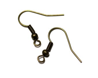 50pc - Quality Bronze Metal Earring Hooks 18mm - 8741140010796