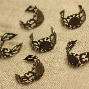 1pc - Bronze Filigree Stand Ring Adjustable Size Round 10mm 4558550023155