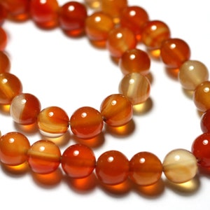 20pc - Stone Beads - Natural Carnelian Balls 4mm - 7427039731027