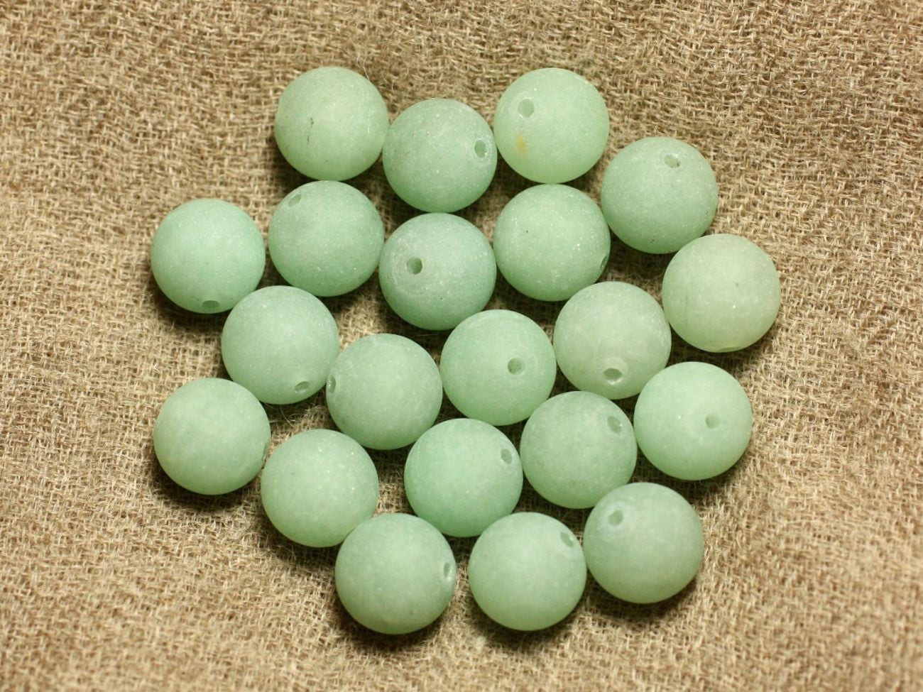 Fil De Perles En Aventurine Verte Boules 4mm - Environ 93 Perles Pour 39 Cm - Neuf Marque Homemade