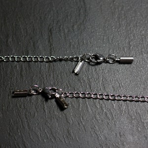 20pc - Primer chain accessory clasp end caps to fold over 10x3.5mm Silver plated 304L stainless steel - 7427039740494