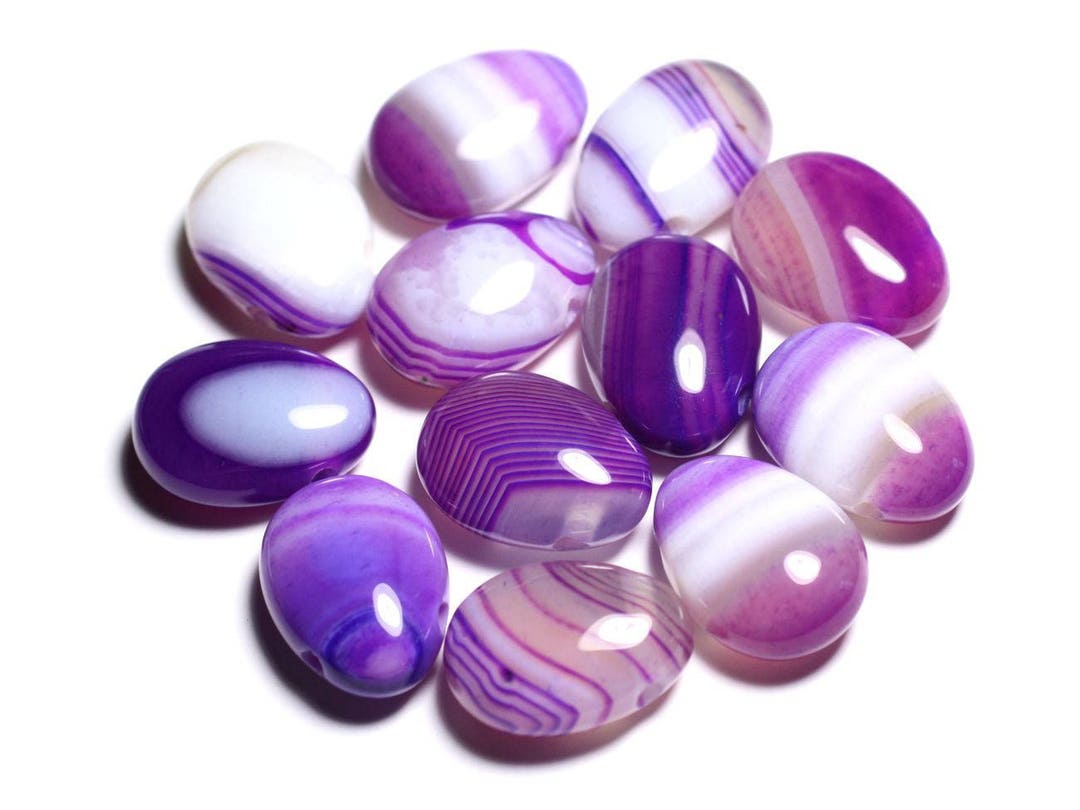Pendentif En Agate Violette Goutte 25mm - Pierre Semi-précieuse - Fait Main En France