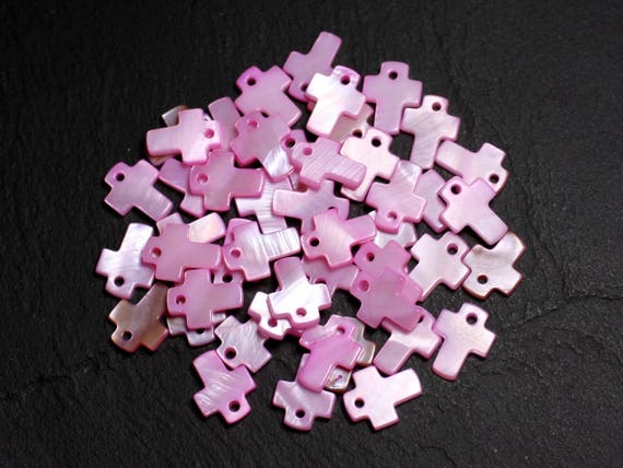 10 Pendentifs Breloques En Nacre - Forme Cœur Blanc 12mm - Pour Création De Bijoux - Neuf