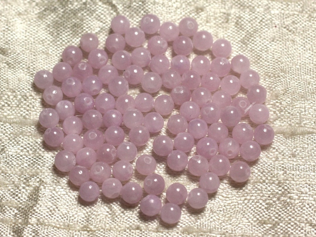 2 Perles Ovales Facettées En Pierre Jade Violet Rose Mauve - 14x10mm, Référence 45585500194, Neuf