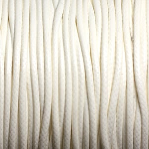 5 Meter - Gewachster Baumwollkordelfaden 1 mm Weiß - 4558550025098