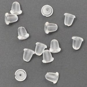 40pc - Earring Findings, Studs and Hooks, Silicone Plastic, 4mm - 8741140026865