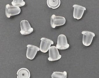 40pc - End caps chips and hooks plastic silicone earrings 4mm - 8741140026865