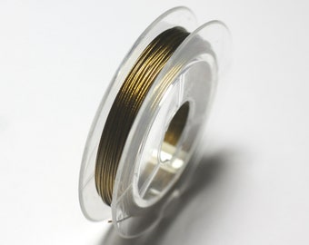 1pc - Reel 10 meters approx - Wire Metal Cable Stainless Steel 0.38mm Gold Gold - 7427039729338