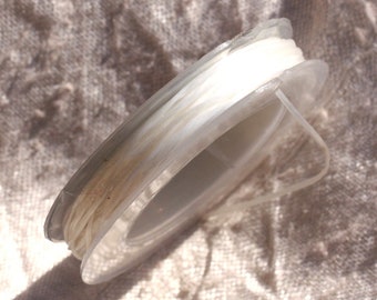 Reel 10 meters approx - Elastic Fiber Thread 0.8-1mm White Transparent - 4558550015013