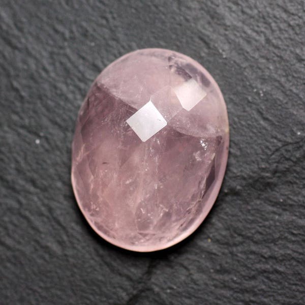 Stone - faceted Rose Quartz cabochon oval 27x21mm N11 - 4558550086327