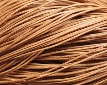 5 meters - Genuine Leather Cord Rope Thread Round 1mm Beige - 4558550023575