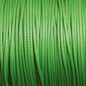 5 Meters - Waxed Cotton Cord Cord Thread 1mm Apple Green Spring - 4558550016027