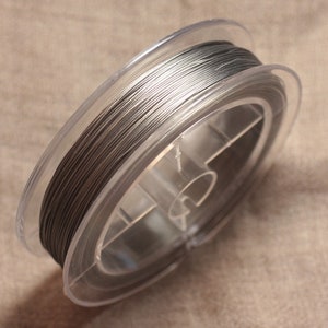 Reel 100 meters approx - Round Steel Cable Wire 0.35mm Silver Gray - 7427039735278