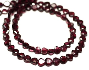 20pc - Stone Beads - Garnet Faceted Drops 4-5mm - 8741140022560