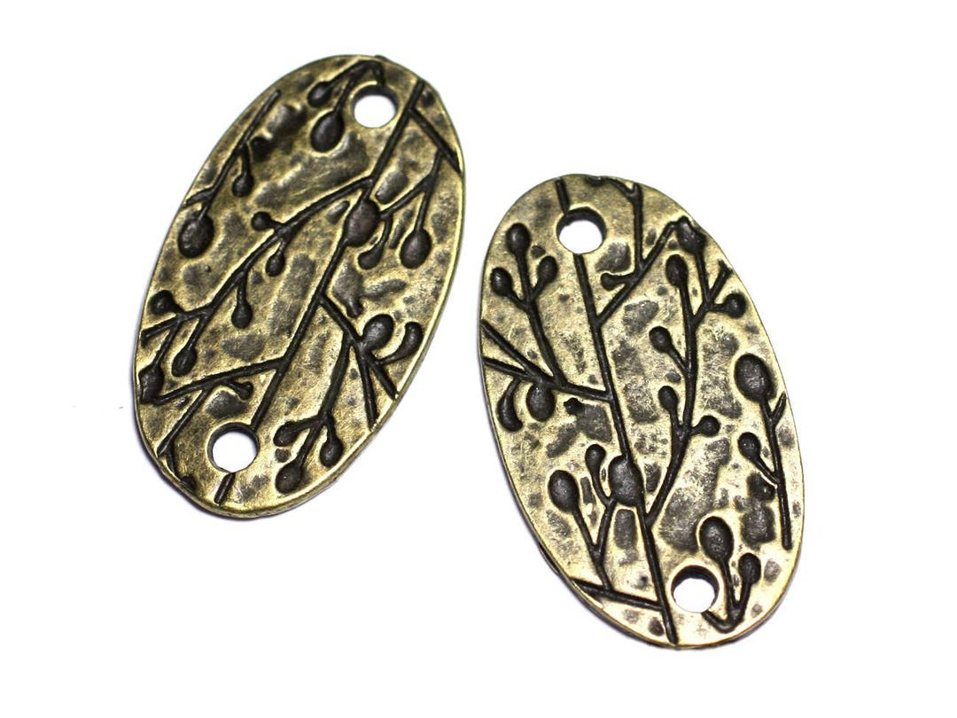 人気が高い  Connector Metal Bronze Quality - 2pc Findings Oval Engraved その他